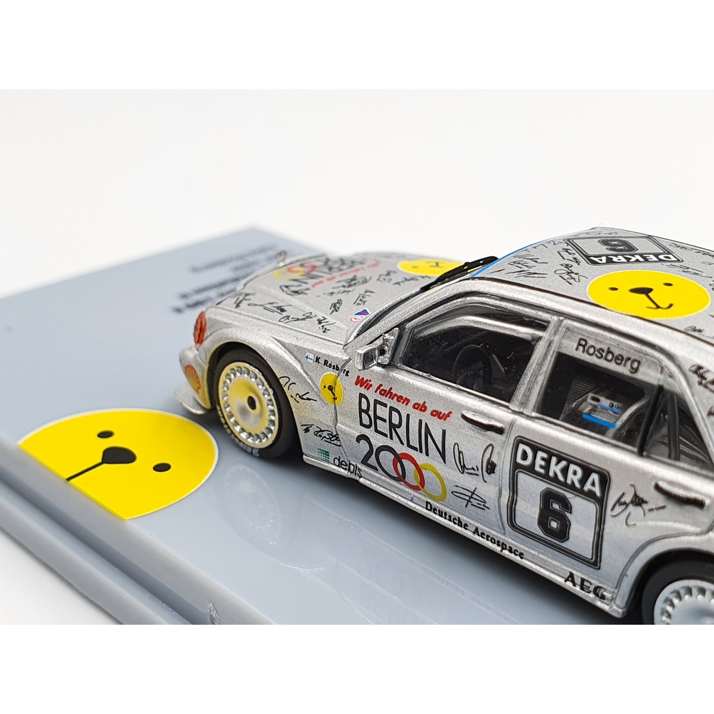 Xe Mô Hình Mercedes-Benz 190E 2.5-16 Evolution II DTM 1992 Keke Rosberg 1:64 Tarmac Works ( Bạc )