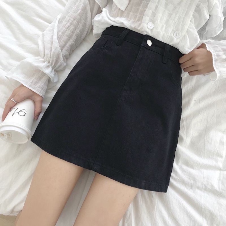 Chân váy ngắn kaki - chân váy a ngắn basic hàng mới mầu trắng, babydoll ulzzang mềm nội y xanh