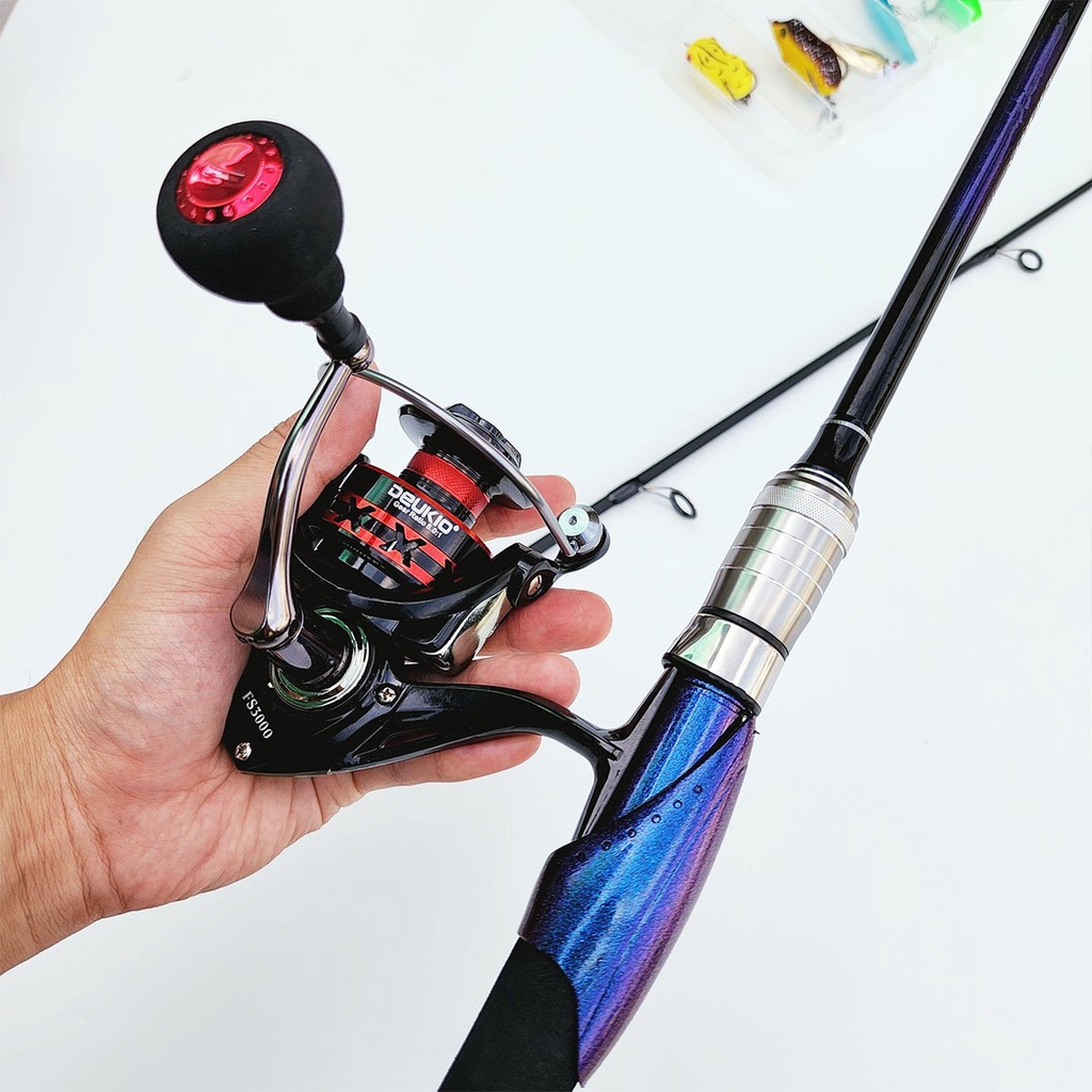 Bộ Cần Câu Lure Kratos Máy Đứng FS3000 Cần Câu Cá Carbon Kèm Dây PE Và Hộp Mồi Lure