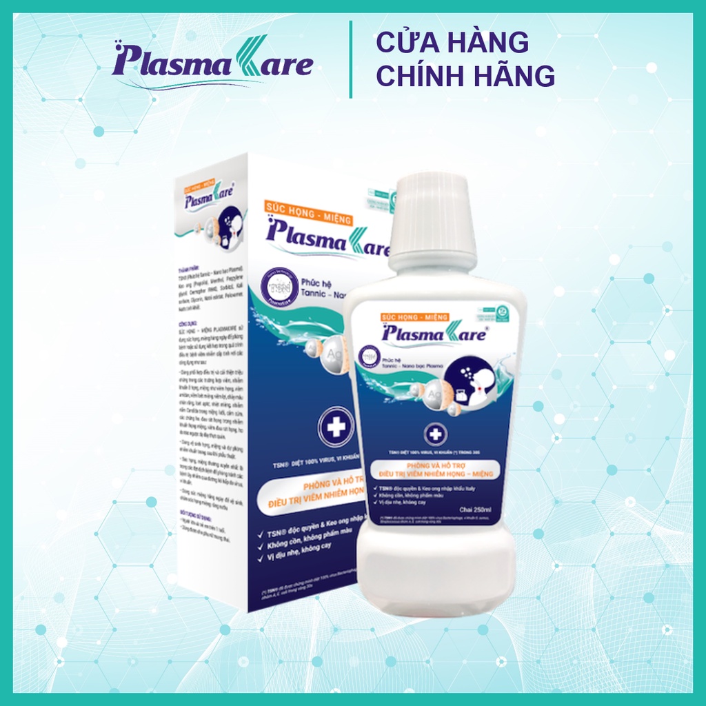 Combo 01 súc miệng họng PlasmaKare và 01 xịt mũi xoang PlasmaKare X-spray toàn diện cho cúm, VlÊM XOANG, VlÊM mũi dị ứng