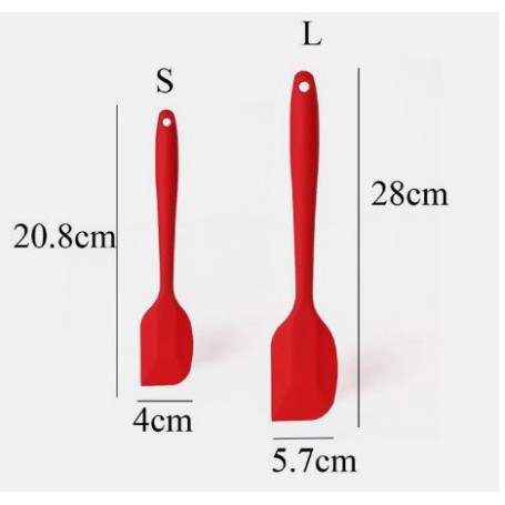 Cây vét kem Silicon liền lớn/nhỏ, Spatula phới trộn bột, phới dẹt silicon chịu nhiệt đúc liền dùng để đánh bột, vét kem