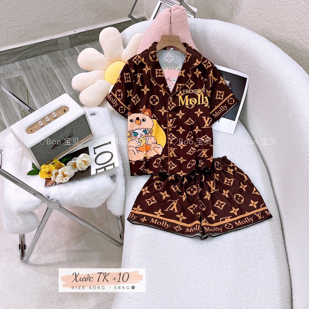 Đồ bộ vải lụa xước cao cấp BOO BOO mẫu L.,V mới