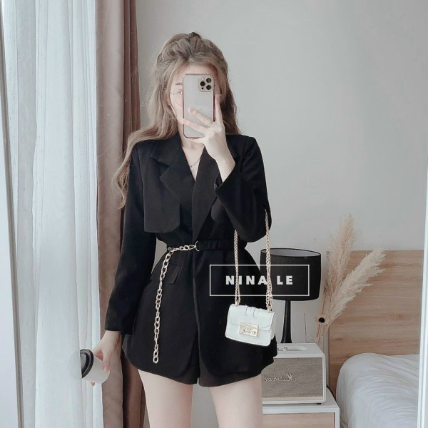 Áo blazer nữ 2 lớp thời trang nữ kiểu dáng hàn quốc phối đai xích sang chảnh A620 SUTANO | BigBuy360 - bigbuy360.vn