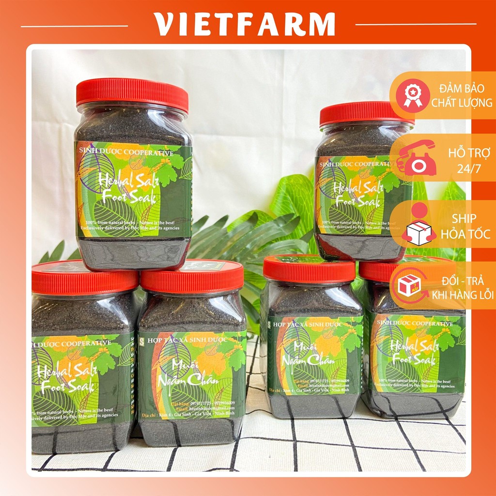 COMBO 6 HỘP 1 Liệu Trình Muối Ngâm Chân - Giảm Đau Nhức, Đau Khớp, Mất Ngủ, Phù Lề - Vietfarm