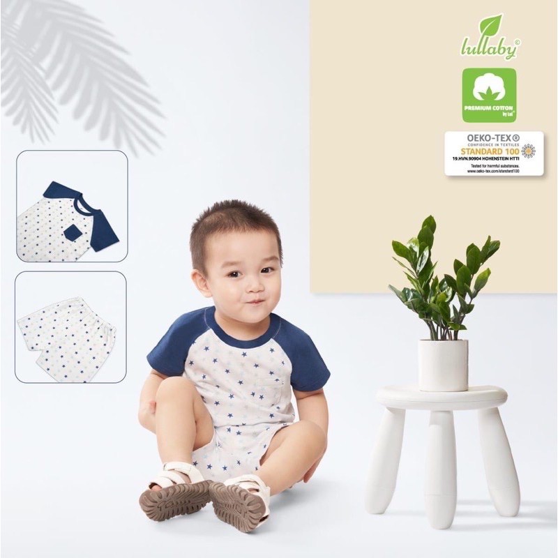 Bộ cộc LULLABY cotton hè 2021 raglan 5 màu