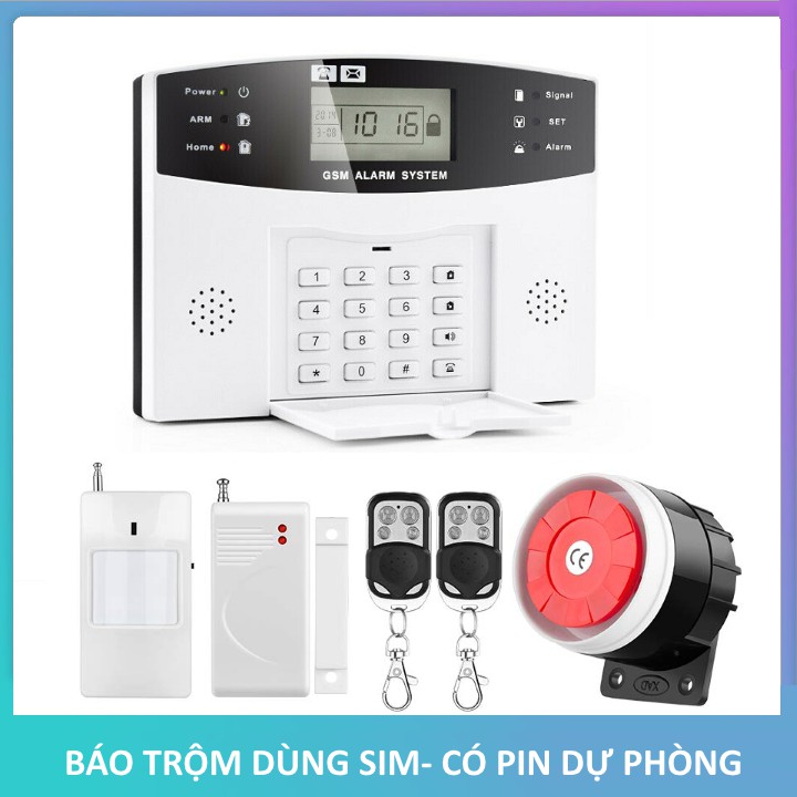 Bộ Báo Trộm Dùng Sim Guardsman GS-6200 Có Pin Dự Phòng