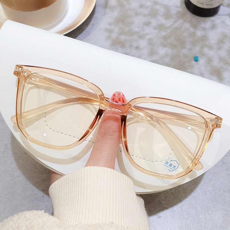 Kính mắt gọng tròn lớn chống tia bức xạ phong cách Hàn Quốc sang trọng thời trang dành cho nữ