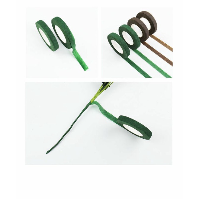 Sáp quấn hoa giá rẻ, băng keo sáp quấn cành, thân, lá màu xanh lá cây, nâu, nguyên liệu làm handmade