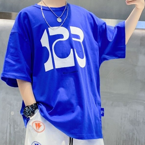 Áo thun BXPB tay ngắn cổ tròn in họa tiết thời trang mùa hè cho bé trai 3-15 tuổi tùy chọn màu sắc