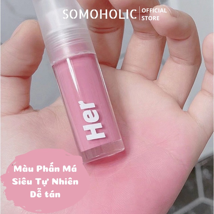 Phấn má hồng HERORANGE dạng lỏng màu sắc tự nhiên dễ thương chống thấm nước Somoholic PMH4