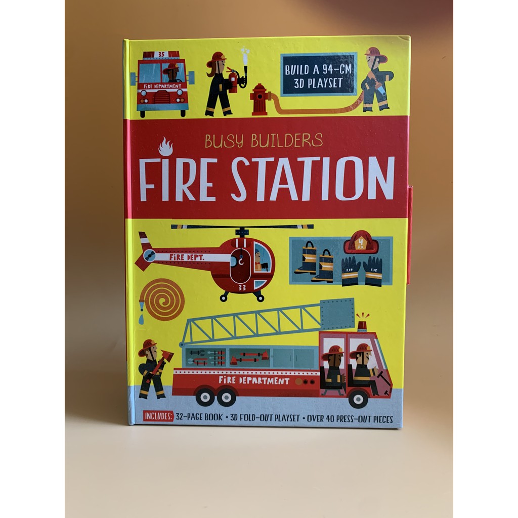 (đồ chơi cao cấp cho bé) Hộp đồ chơi mô hình FIRE STATION về lính cứu hỏa, nhập khẩu UK cho bé 5+