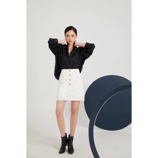 Áo sơ mi oversized dáng rộng cá tính dành cho nữ Caffeine Studio