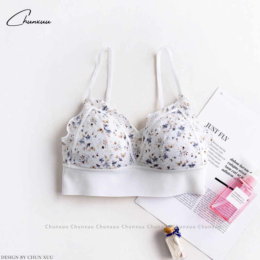 Áo bra nữ ren hoa nhí gợi cảm ChunXuu, đệm dày vừa phối viền su mềm mịn thoáng mát - BR17