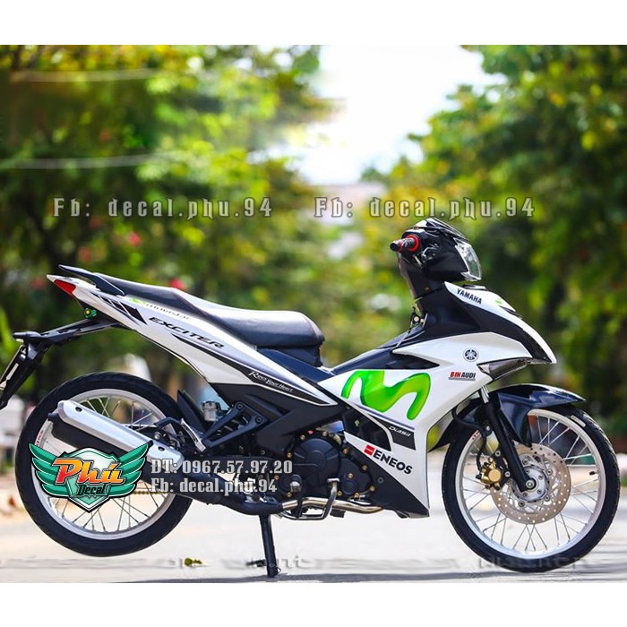 Tem rời Exciter 150 Movistar trắng xanh (V)
