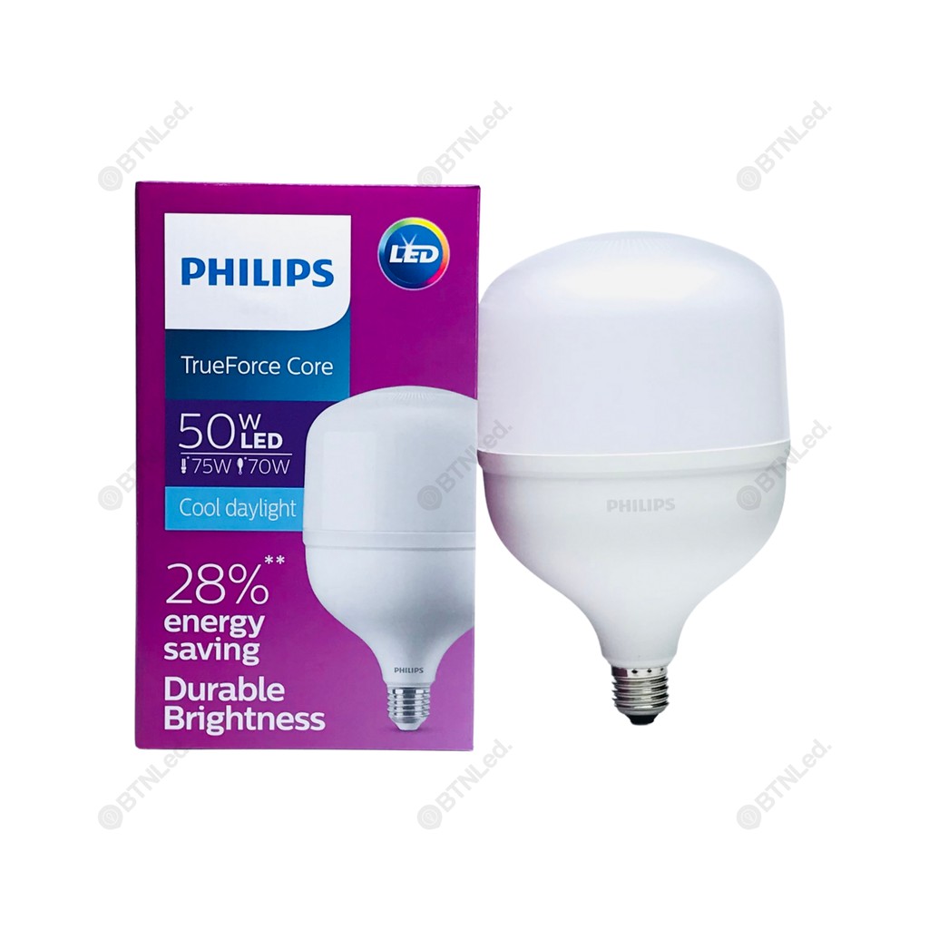 Bóng PHILIPS LED Bulb trụ 50W E27 - [HÀNG CHÍNH HÃNG] - Tiết kiệm điện, chất lượng ánh sáng cao