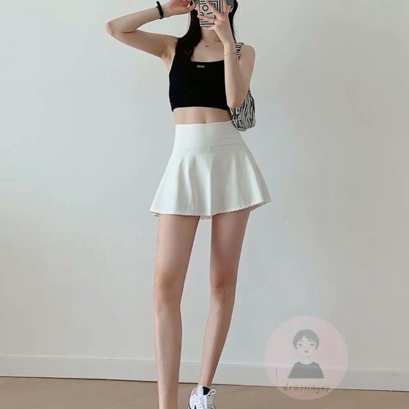 Chân Váy Ngắn Lưng Cao Màu Sắc Trơn Thời Trang Cho Nữ