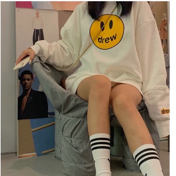 Áo Sweater Nỉ Mặt Cười DREW Nam Nữ Unisex Form Rộng Ulzzang SW05