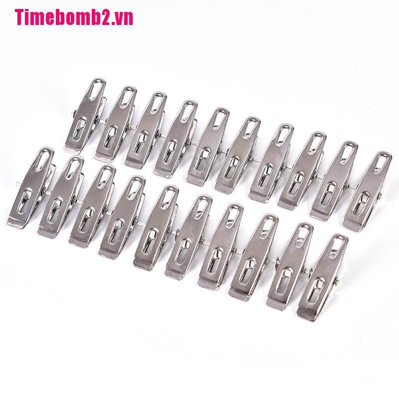 Bộ 20 Kẹp Kim Loại Không Gỉ Treo Đồ Tiện Dụng