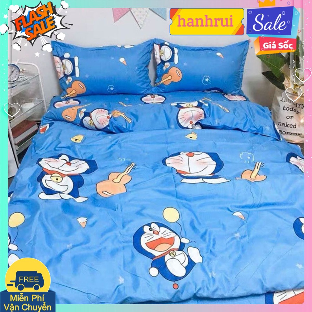 Bộ Ga Gối Mẫu 2021 cotton poly 1m6x2m,1m8x2m- HCM doremon đàn