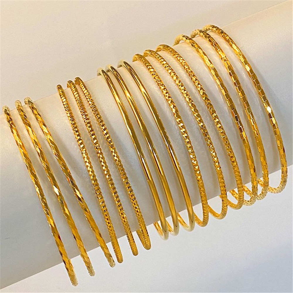 Vòng tay mạ vàng thiết kế đơn giản thời trang cho nữ