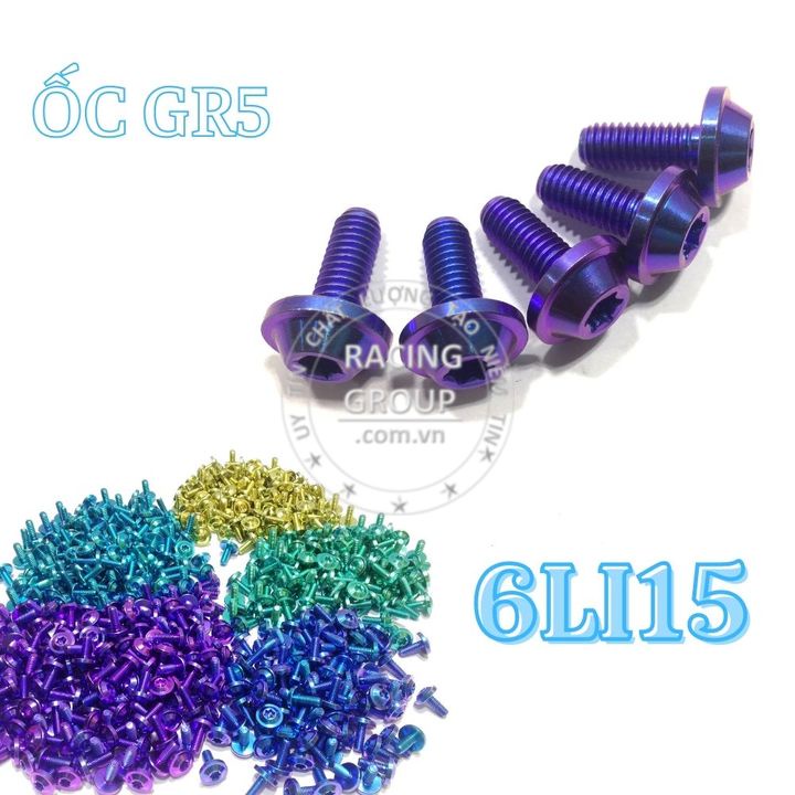Ốc 6li15 Gr5 đủ màu - Gắn dàn áo xe máy - Bảng tên - Ốp pô - Dè trước sau - Dây dầu ....