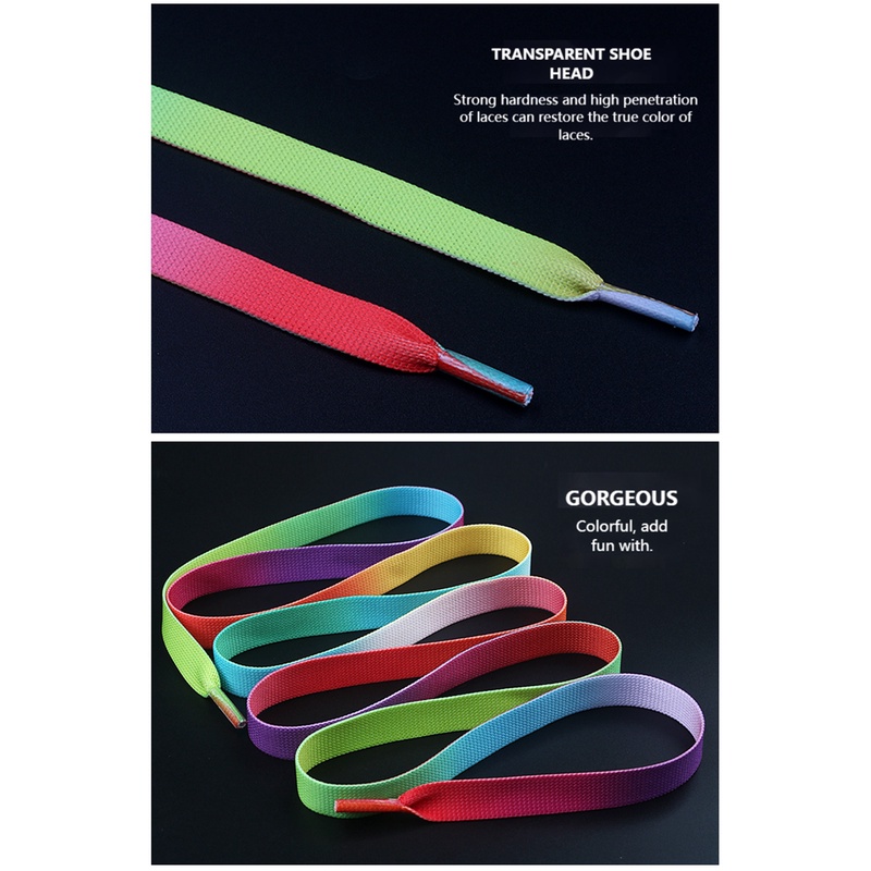 Dây Giày Màu Sắc Cầu Vồng Kiểu Cổ Điển 100/120/140 6 Màu Lựa Chọn