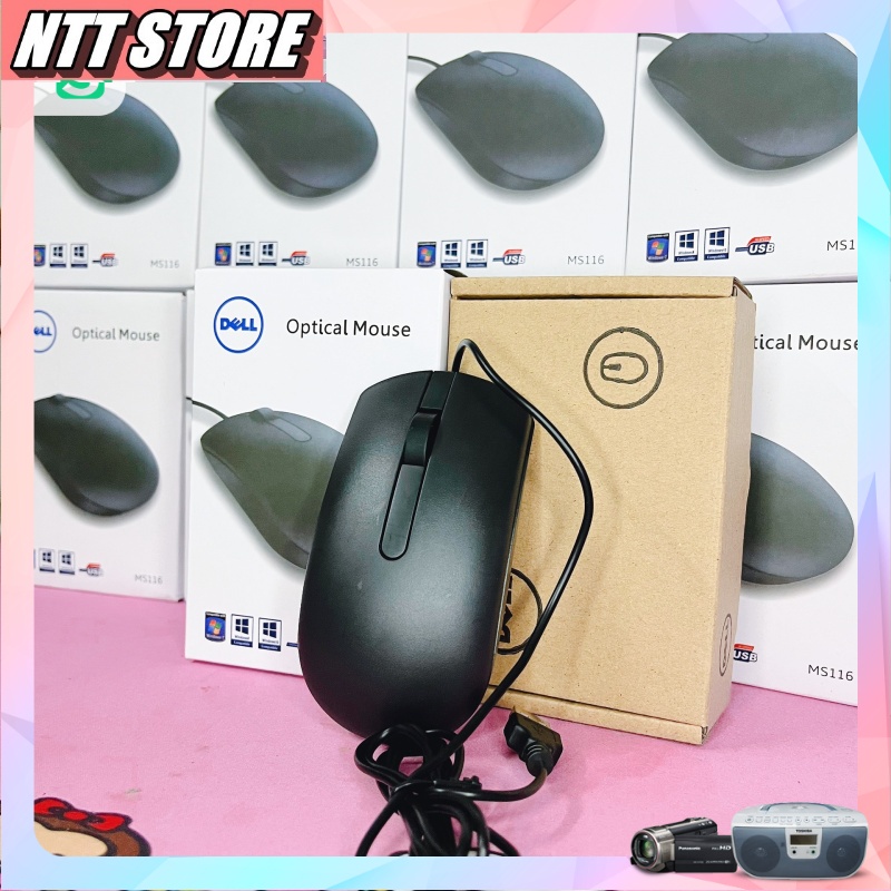 Chuột máy tính Delll Ms116 có dây siêu bền - Bảo hành công ty - NTT Store