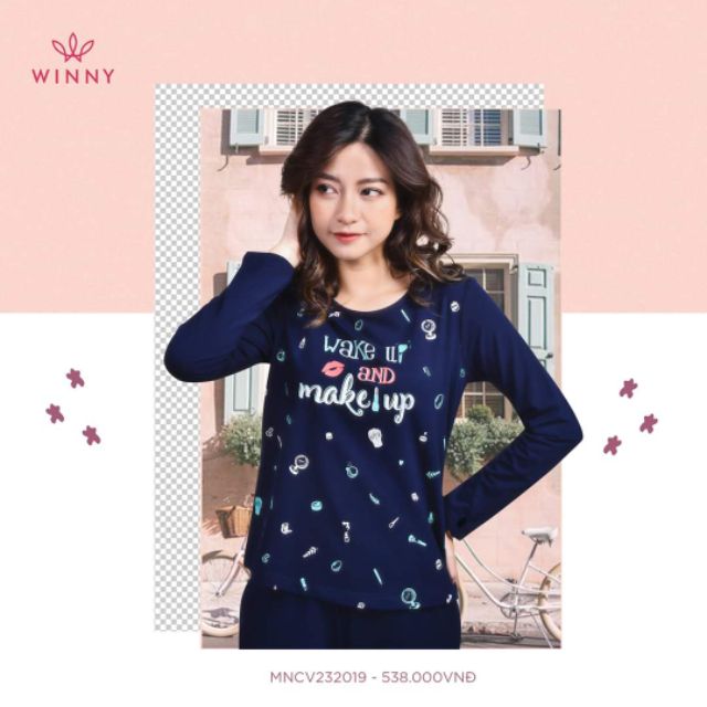 Bộ mặc nhà Winny cotton dài tay Thu Đông 232019 Giá 538.000đ