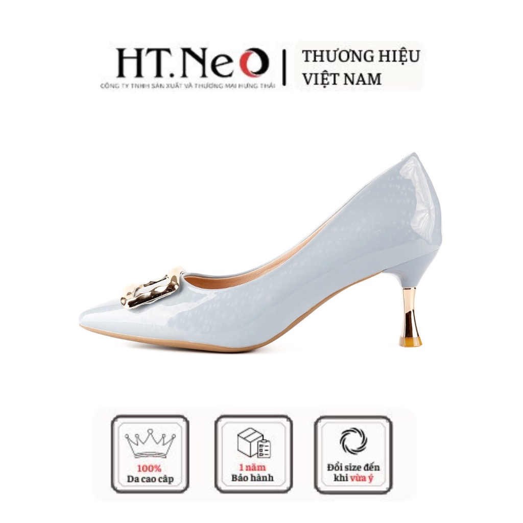 Giày cao gót HT.NEO Thiết kế da mềm mại, đế cao 7 cm, cùng khuy bắt mắt CS245