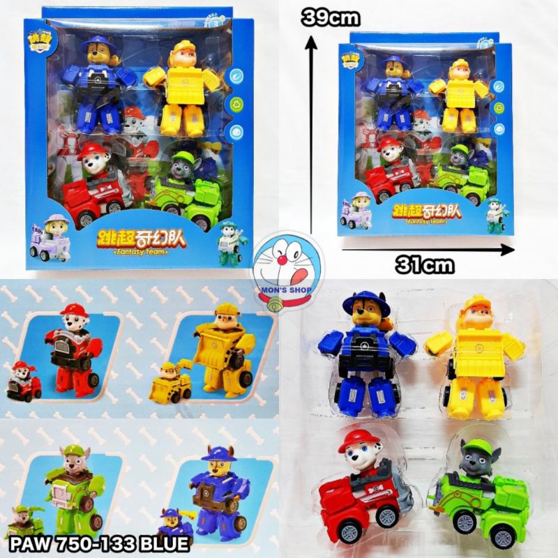 Đồ chơi set 4 chó cứu hộ paw patrol biến hình