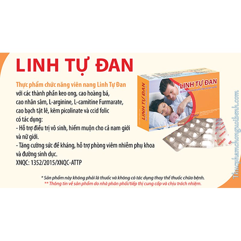 LINH TỰ ĐAN - Hỗ trợ sức khoẻ sinh sản cho nam và nữ [Hộp 30 viên]