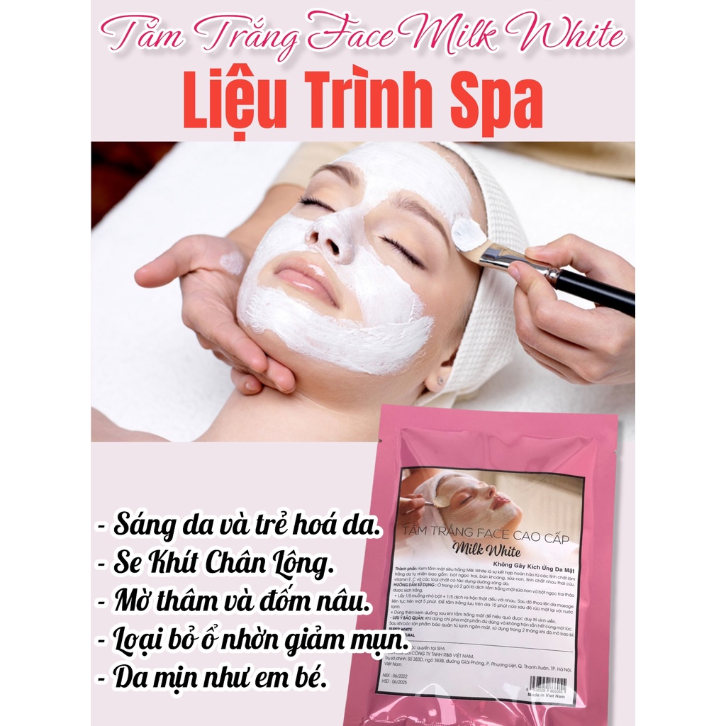 Tắm Trắng Da Mặt Milk White SPA Cao Cấp - tinh chất sữa non truyền trắng