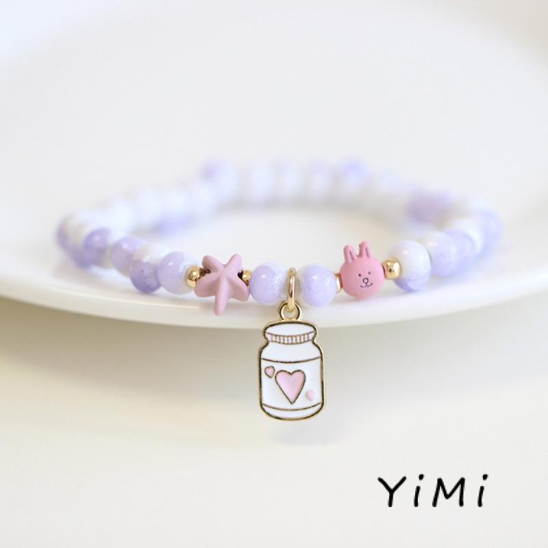 Vòng Tay Chuỗi Hạt Gốm Sứ Hình Kỳ Lân/Thỏ/Ngôi Sao/Ngựa Một Sừng Thời Trang Cho Nữ