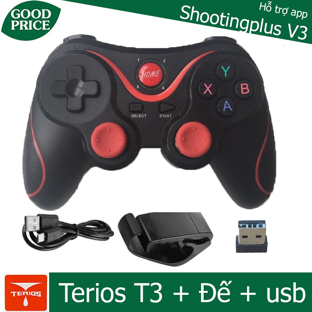 [Mã ELFLASH5 giảm 20K đơn 50K] Tay cầm chơi game PC Terios T3 - hỗ trợ app Shootingplus v3 map phím