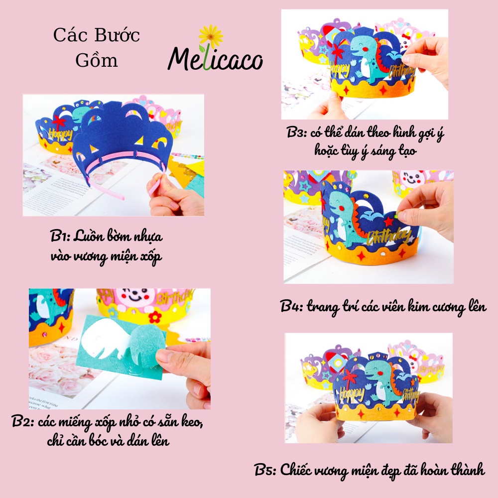 Vương miện 3D thủ công Melicaco cho bé