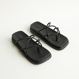  RỐI Sandals waa. - Màu Đen - Dép Rối Dây Da Bò 