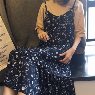 Váy hai dây hoạ tiết hoa nhí