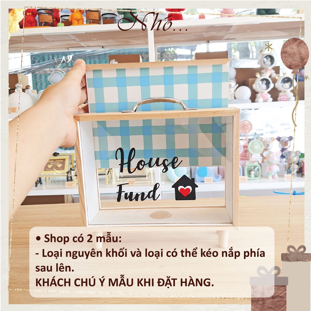 Vali Gỗ ống heo đựng tiền trong suốt có lỗ lấy tiền ra, quà tặng lưu niệm,sinh nhật Nhớ Gift Shop