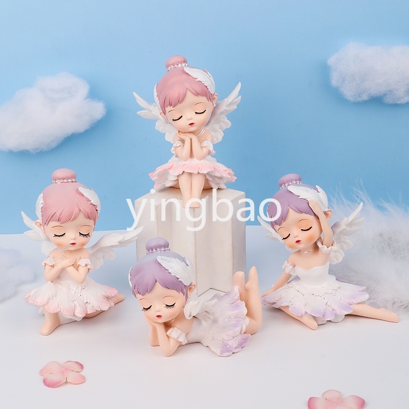 Đồ trang trí Thiên Thần Bằng Nhựa Resin Trang Trí Bánh Kem
