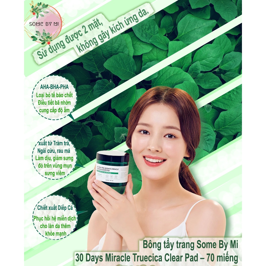 TẨY DA CHẾT SOME BY MI AHA-BHA-PHA 30 DAYS MIRACLE TRUECICA CLEAR PAD 70 MIẾNG/125ML - 9843