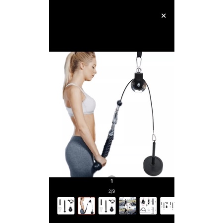 phụ kiện tập tay sau, kéo xô, tay trước. phụ kiện gym. Bộ Dây Cáp Ròng Rọc Tập Gym Tại Nhà.