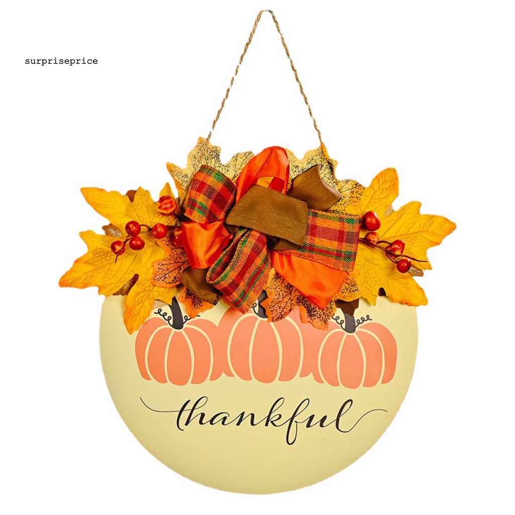 Bảng Gỗ Treo Cửa In Họa Tiết Bí Ngô Chống Biến Dạng Dùng Hàng Ngày Trang Trí Nhà Cửa