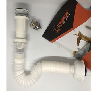 Bộ xả nhấn ruột gà chống hôi tuyệt đối / xả xi phông bồn rửa mặt  lavabo ruột gà chống hôi cao cấp