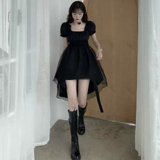 [Có Ảnh Thật - Order Hàng Loại 1] Váy đầm đuôi cá Gothic Lolita dáng xòe màu đen loại đẹp