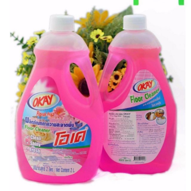 Nước lau sàn OKAY thai lan 2L mầu hồng