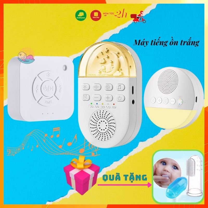 Máy nghe tiếng ồn trắng white noise cho bé máy phát nhạc ru ngủ 9, 20 âm thanh tích hợp đèn giúp bé ngủ ngon sâu giấc