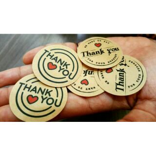 Combo 25 Tem Decal Giấy Kraft - Thank You