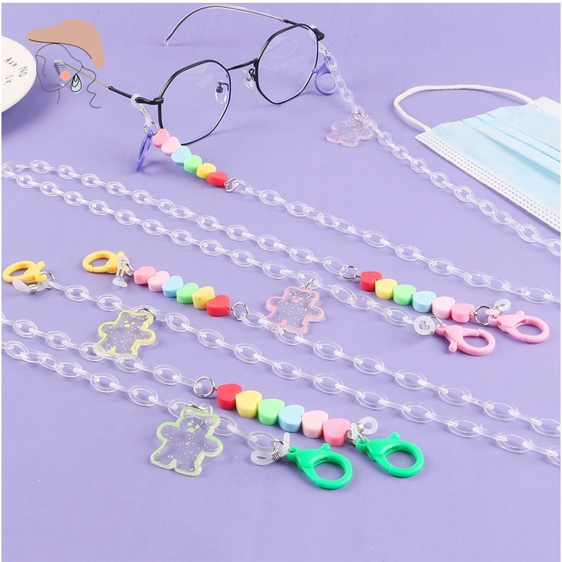 Dây Đeo Mắt Kính Xỏ Hạt Nhiều Màu Hình Gấu