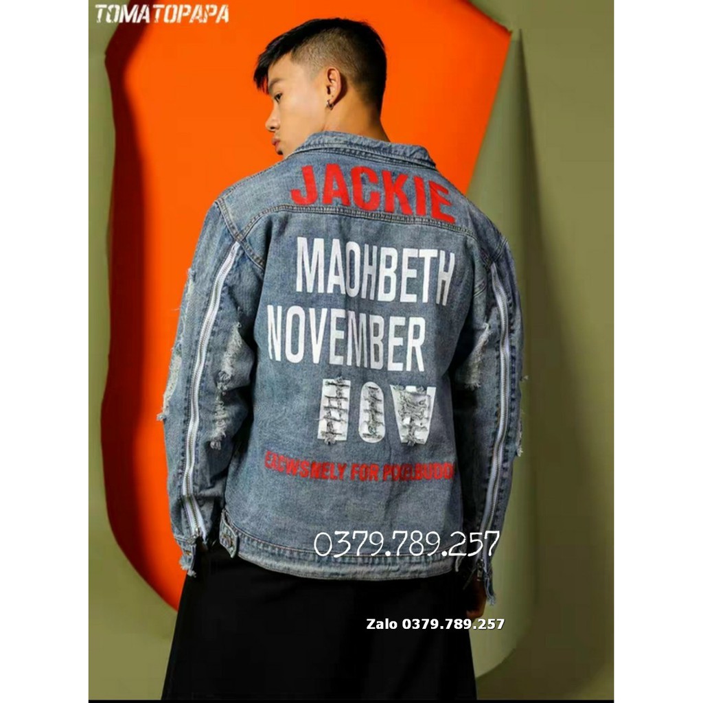 Áo khoác jean nam nữ Unisex MatchbetB 2 dây kéo 2 túi trong cao cấp Chiwawa shop