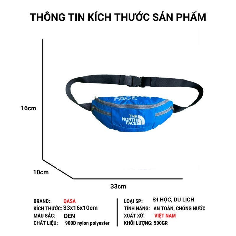 Túi bao tử đeo chéo TNF đeo bụng đeo ngực thời trang nam nữ unisex chống nước phong cách thể thao